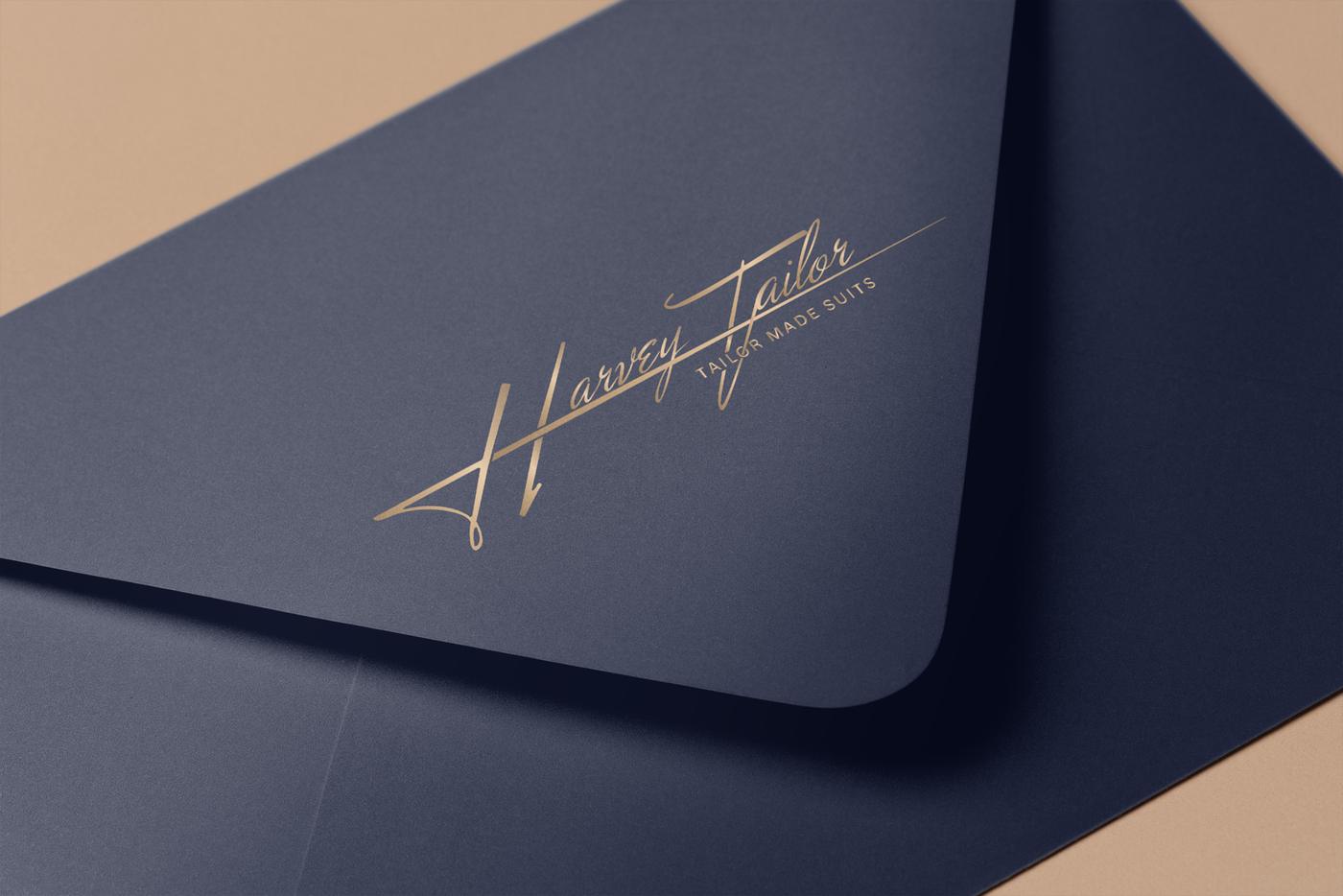 Harvey Tailor のロゴ入り封筒